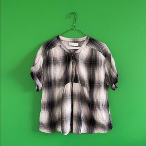 Lucky Brand Plaid Button-Up Blouse